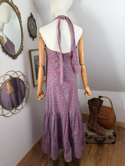 1970s Laura Ashley Halter neck Dress