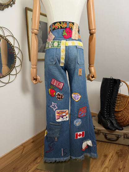 1970s ‘Big E’ Patched Levi Flared Jeans