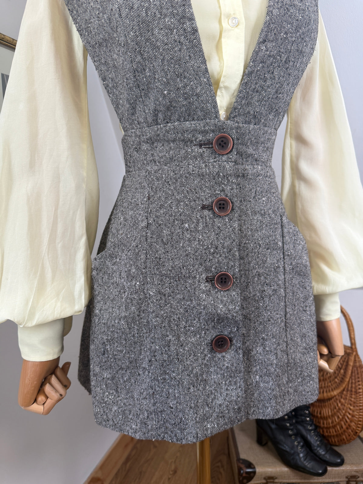 1960s ‘Emcar’ Wool Pinafore Mini