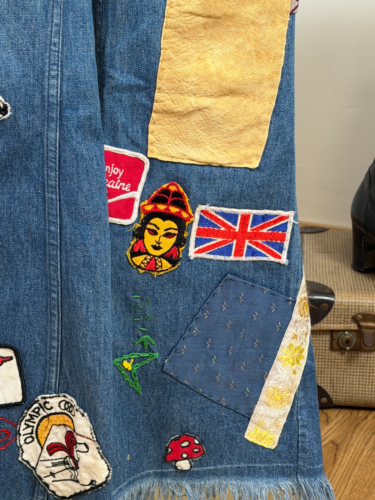 1970s ‘Big E’ Patched Levi Flared Jeans