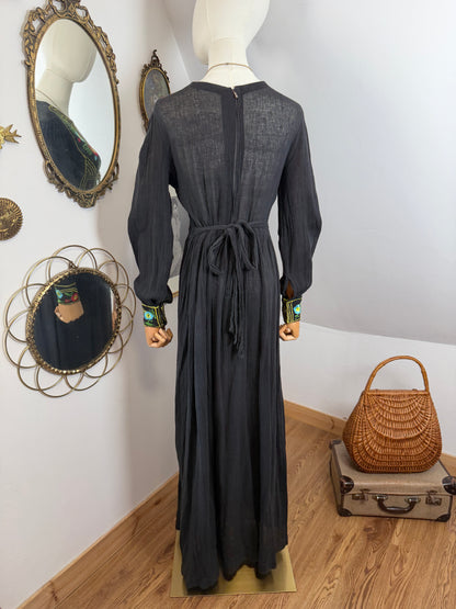 1960s Cheesecloth Embroidered Dress