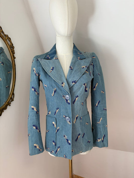 1970s Denim Race-Car Blazer