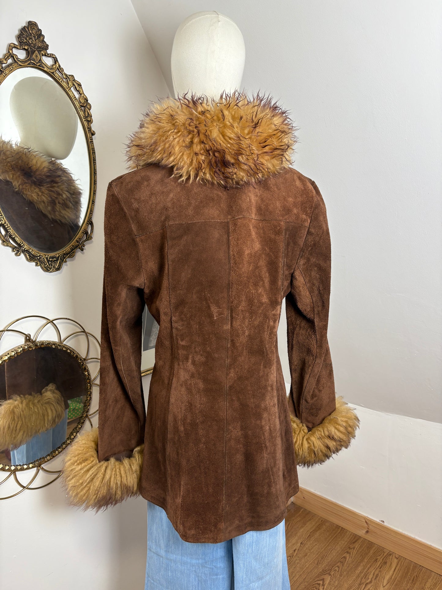 1970s Suede Fur Trim Jacket