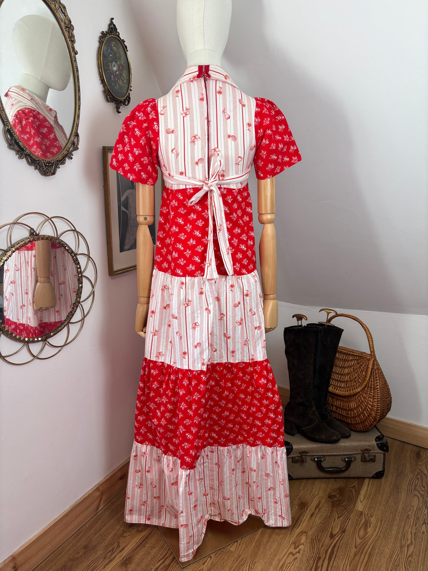 1970s Cotton Fruit Dress