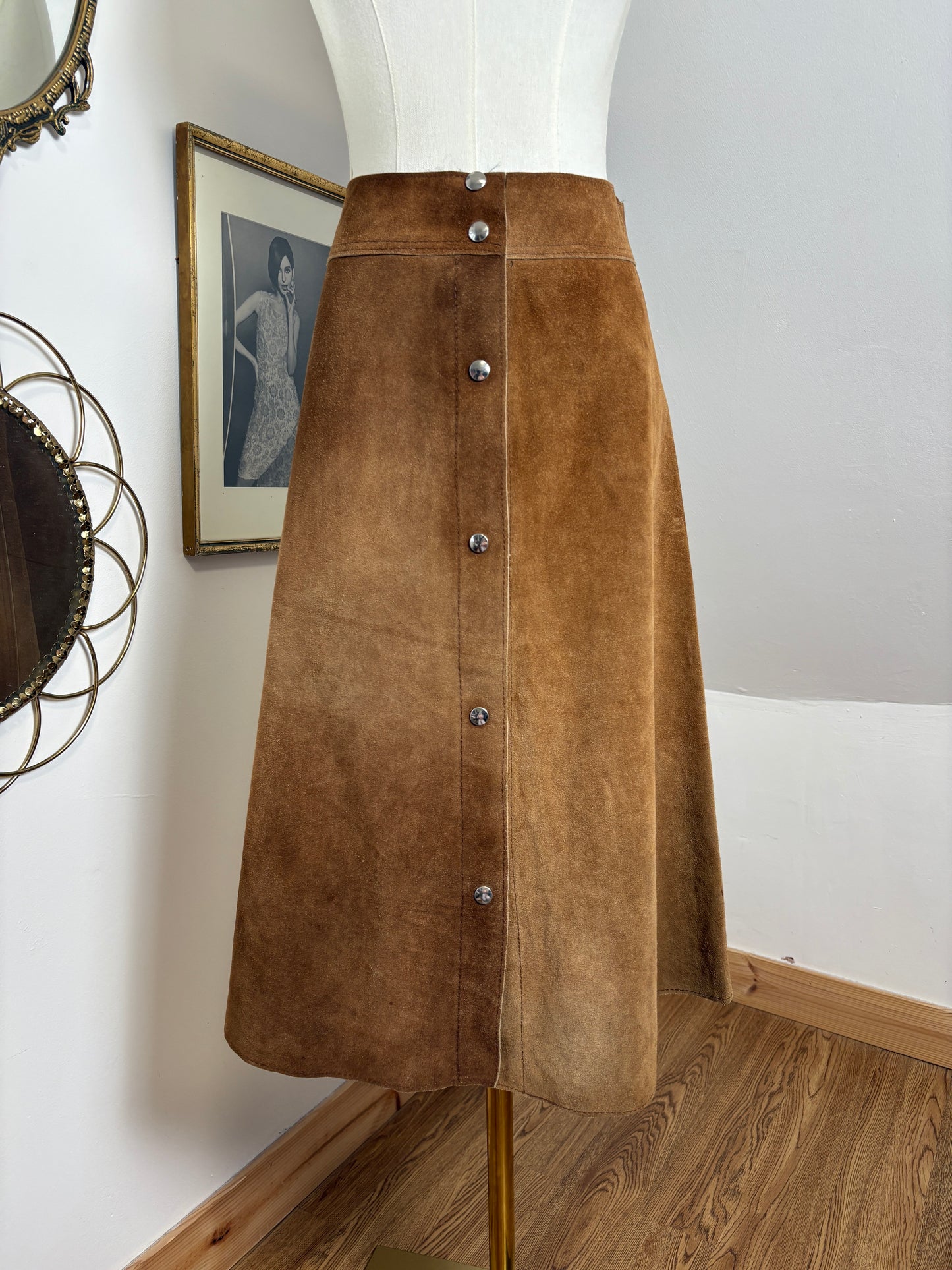 1970s Suede Maxi Skirt