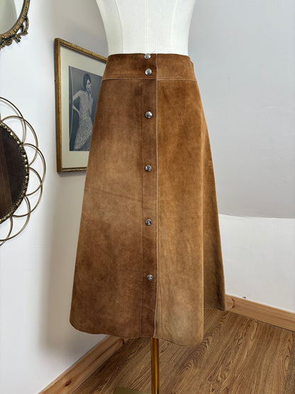 1970s Suede Maxi Skirt