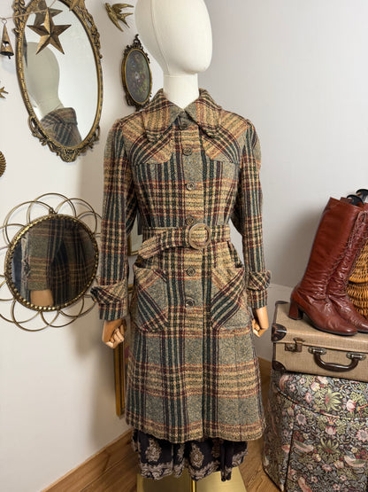 1970s Tweed Trench Coat