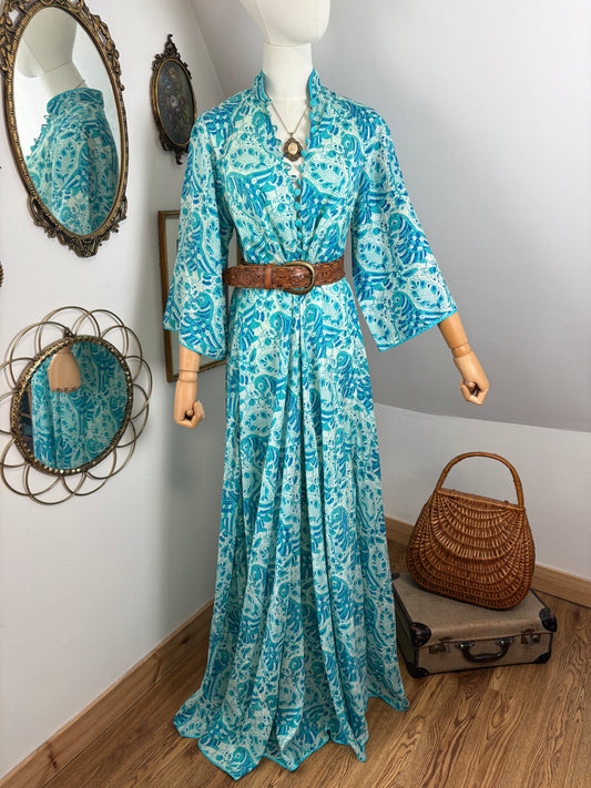 1970s Silk Indian Caftan & Vest