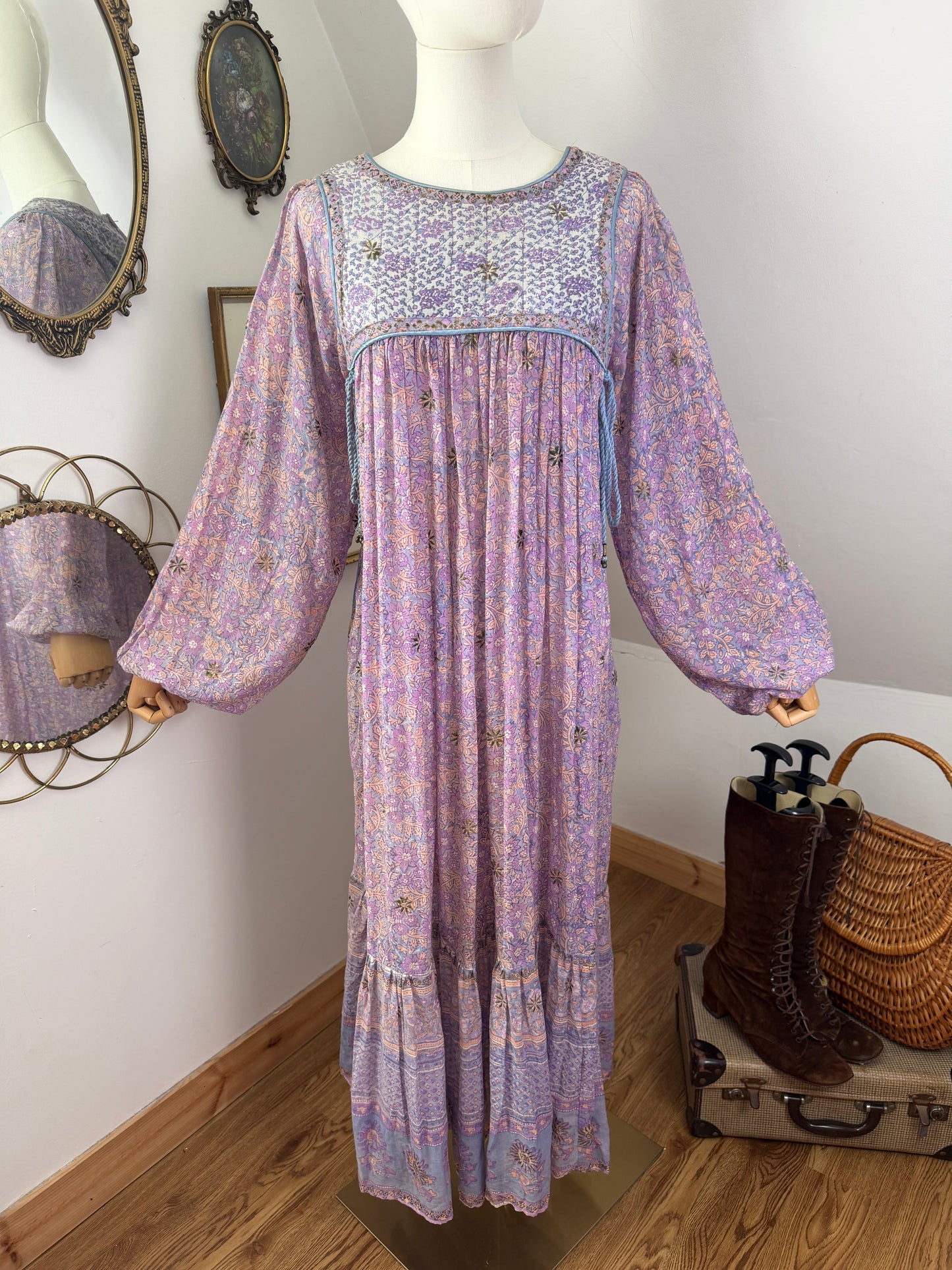 Incredible 1970s ‘Phool’ Purple Blockprint Dress