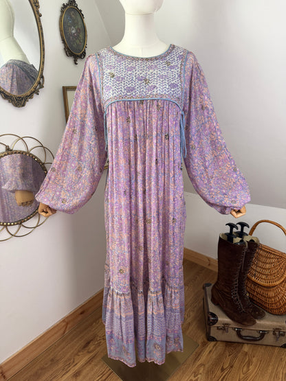Incredible 1970s ‘Phool’ Purple Blockprint Dress