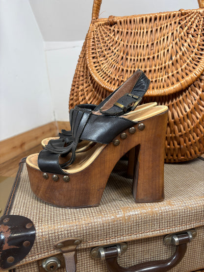 1970s Platform Leather Sandals