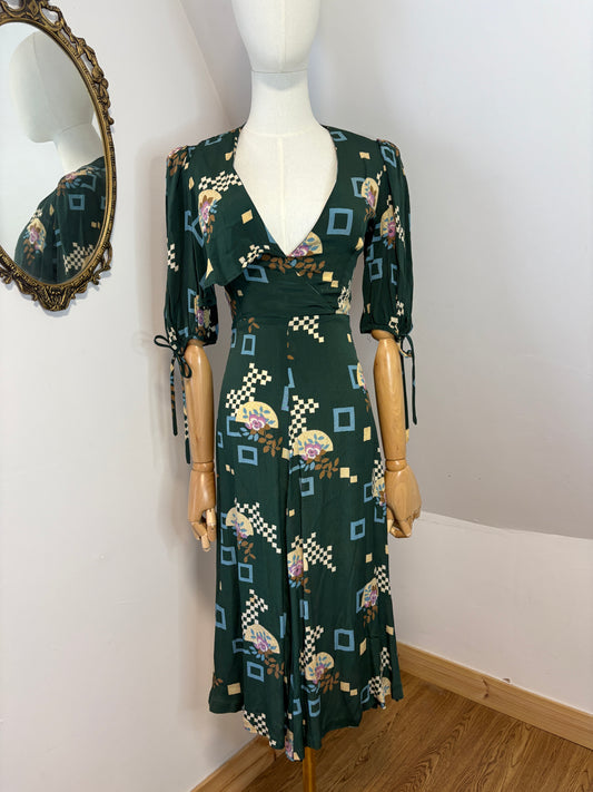 1970s Does 1930s ‘Paul Nicholas’ Crepe Art Deco Dress
