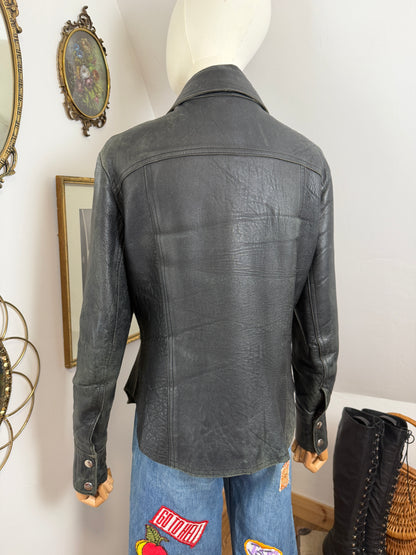 1960s / 70s Leather Beagle Collar Jacket