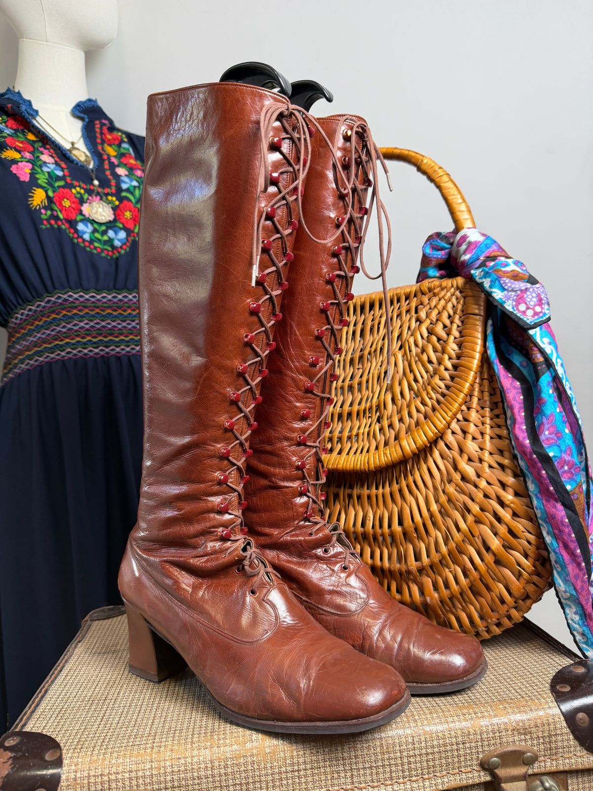 RARE 1970s ‘Charles Jourdan’ Lace Up Boots