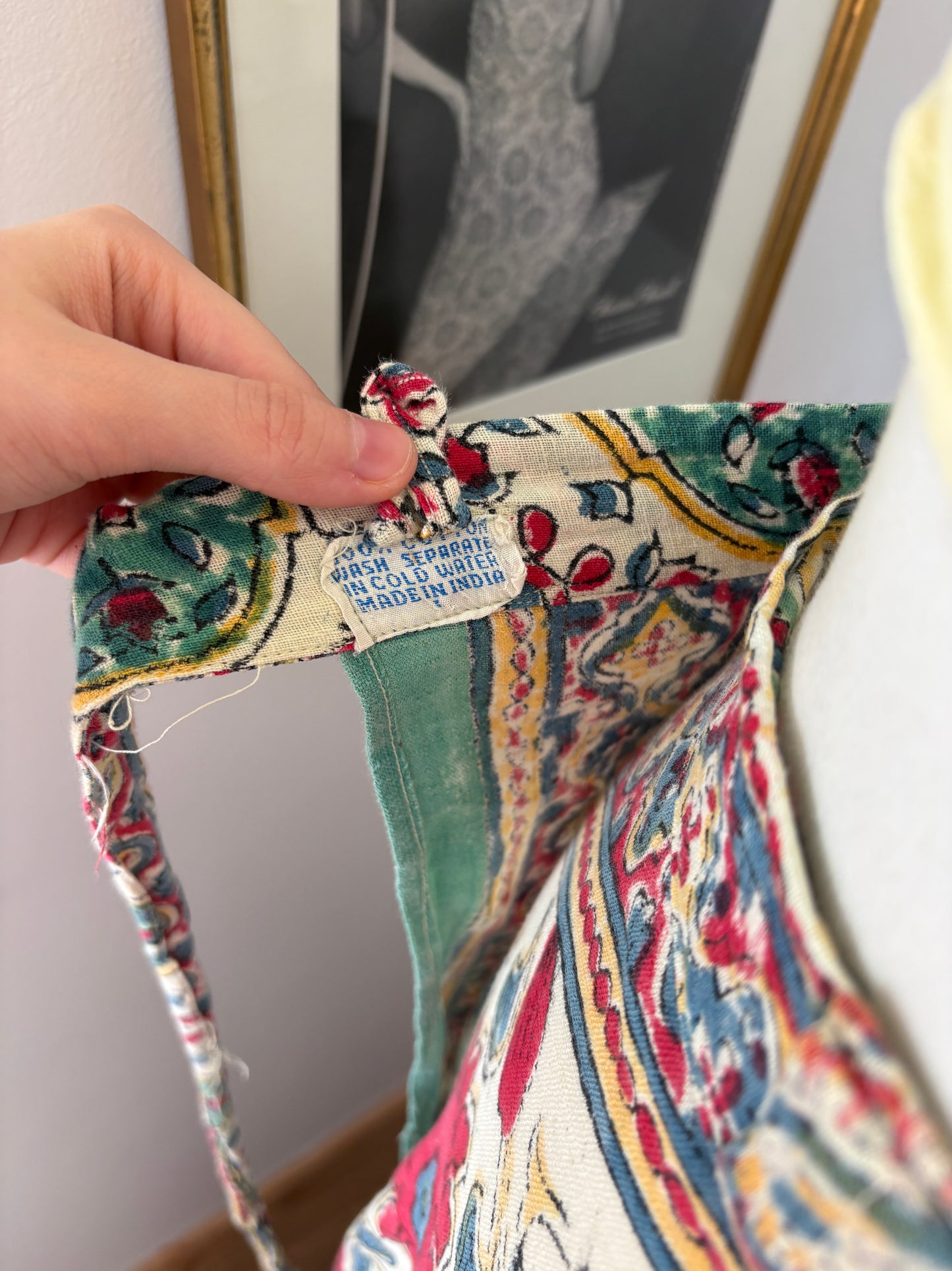 1970’s White Indian Blockprint Skirt