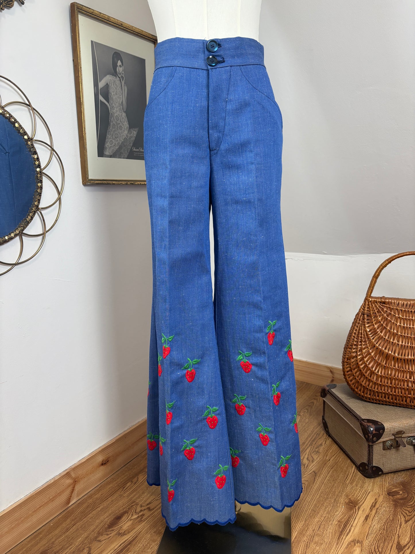 1970s Denim Strawberry Suit