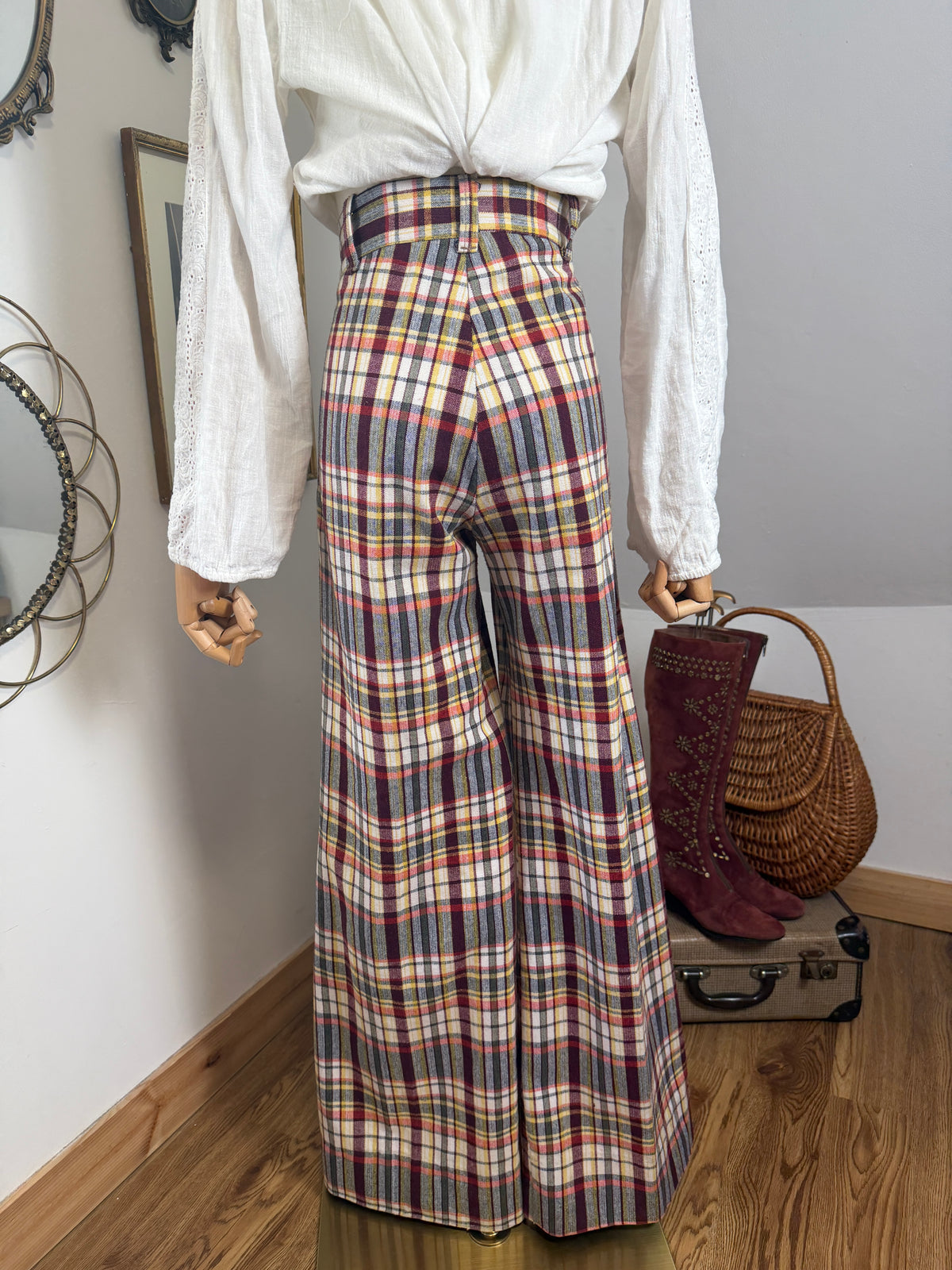 1970s Plaid Bellbottoms