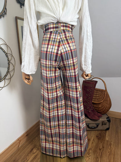 1970s Plaid Bellbottoms
