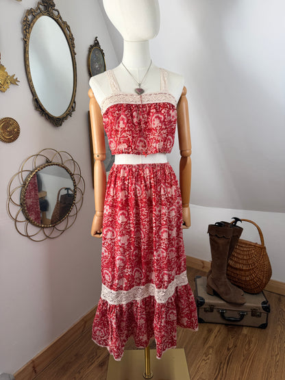 1970s Blockprint Cami & Skirt Set