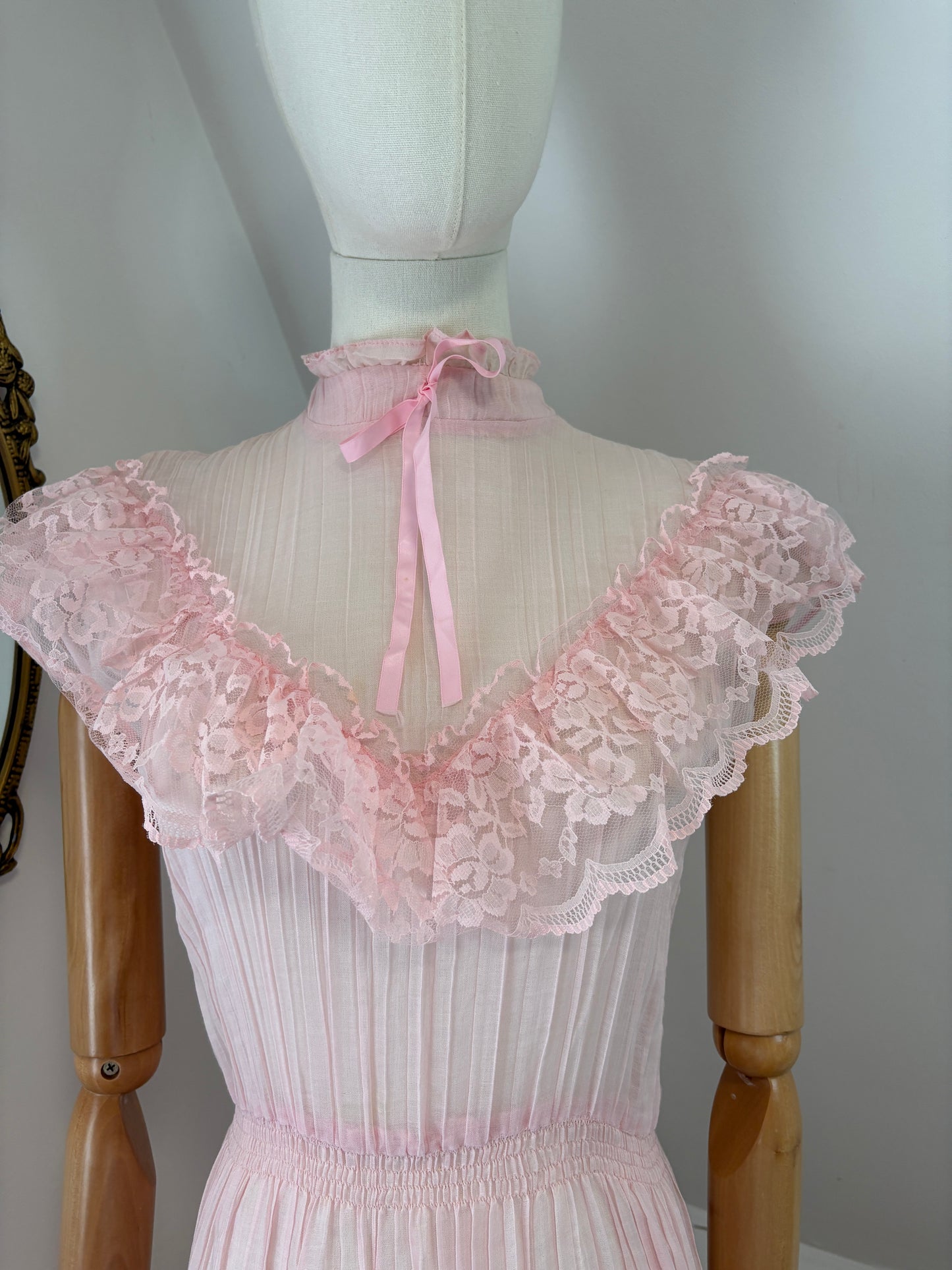 1970s Cotton Prairie Dress