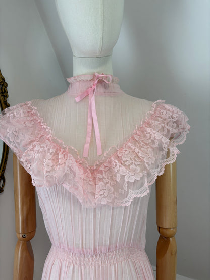 1970s Cotton Prairie Dress