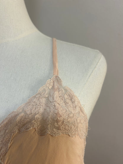 1940s Silk Peach Slip