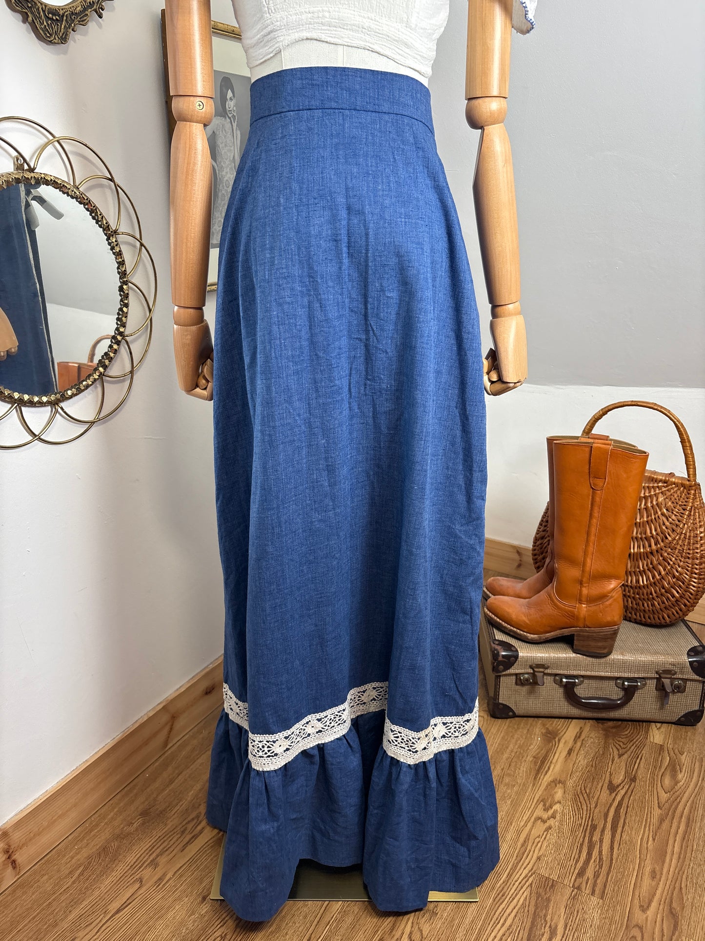 1970s Cotton Lace Skirt
