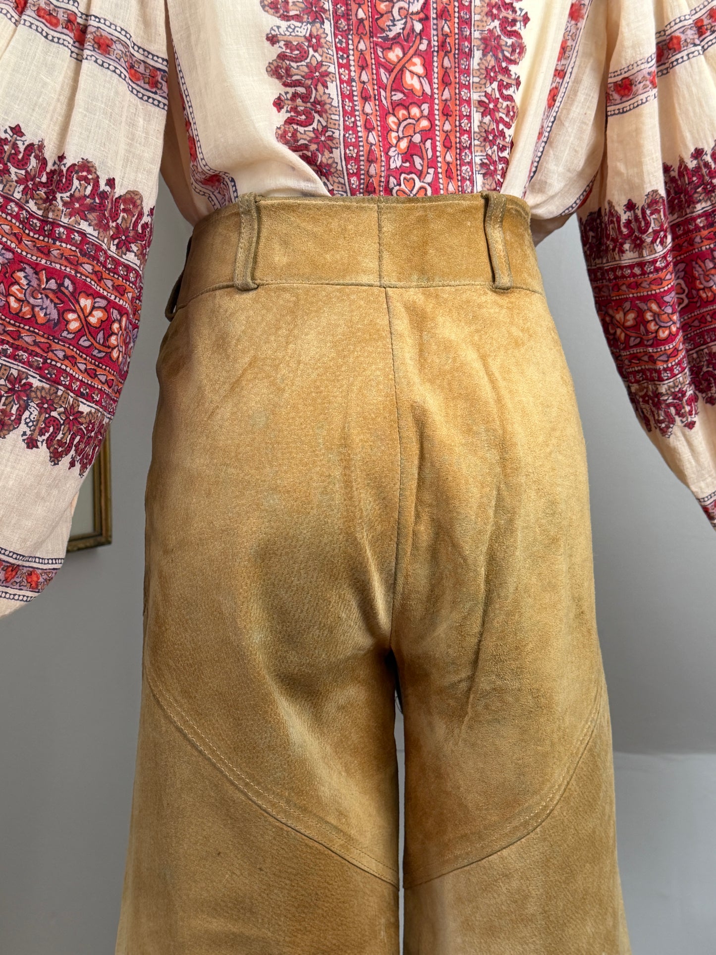 1970s Tan Suede Bellbottoms