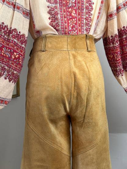 1970s Tan Suede Bellbottoms