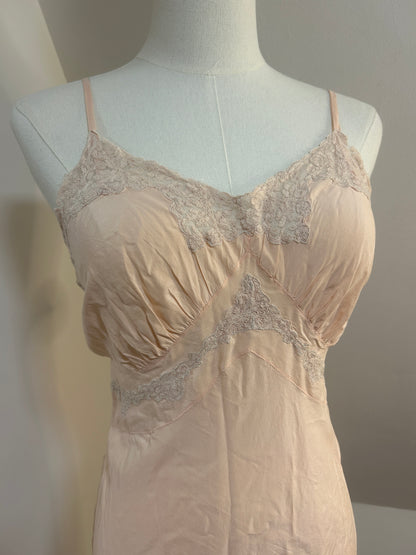 1940s Silk Peach Slip