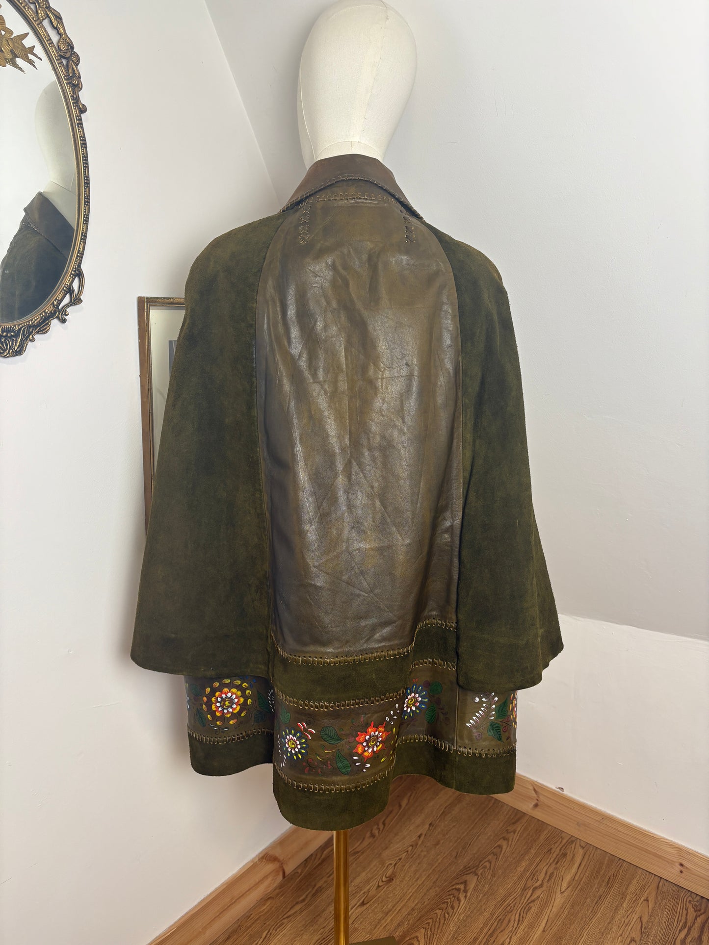 1970s ‘Char’ Leather & Suede Cape