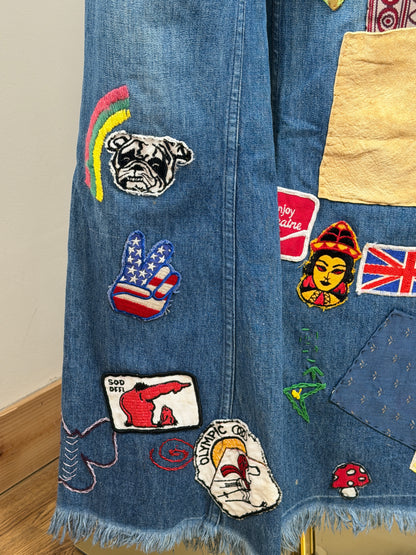 1970s ‘Big E’ Patched Levi Flared Jeans