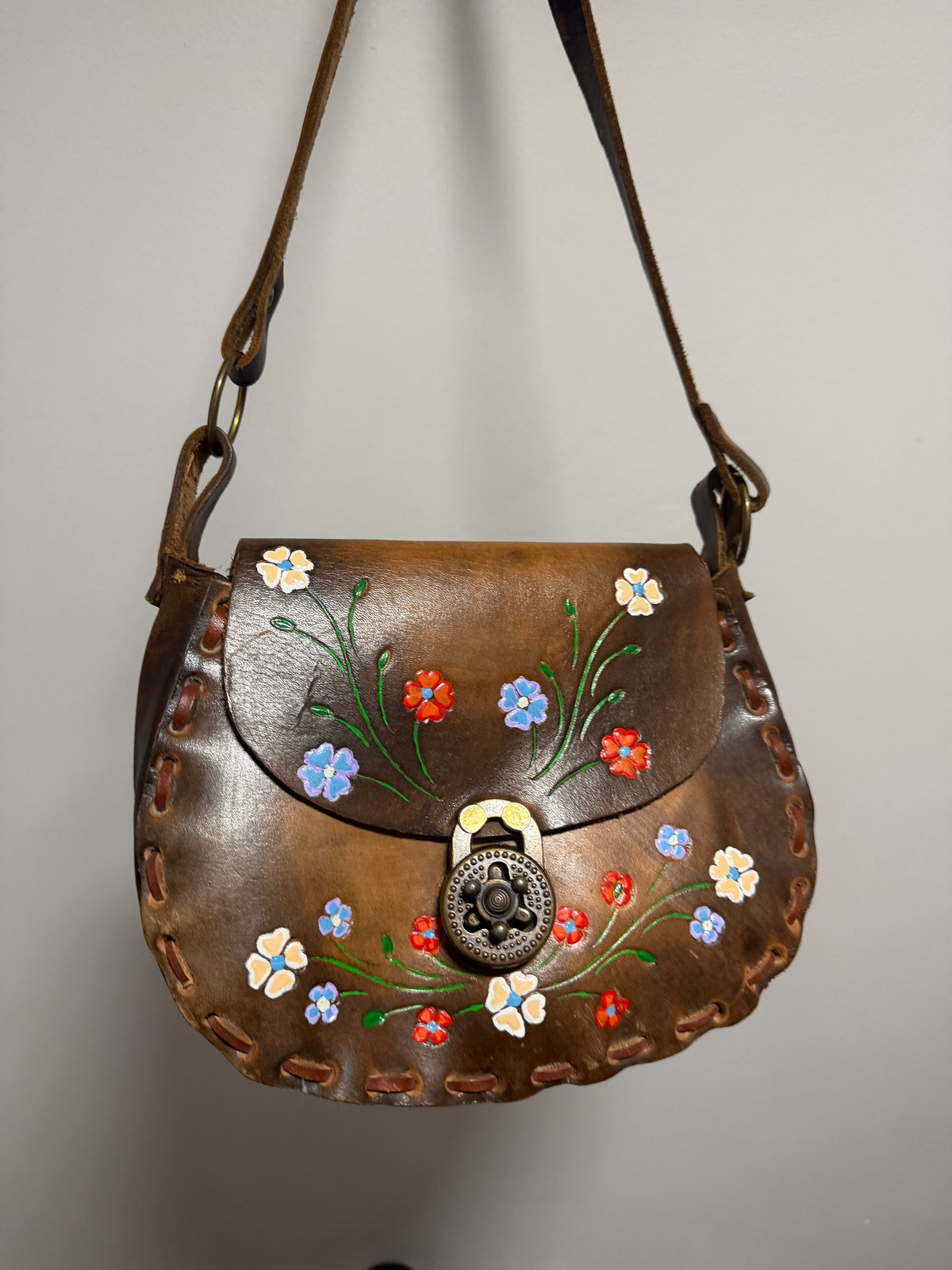 1960s / 70s Tooled Floral Bag