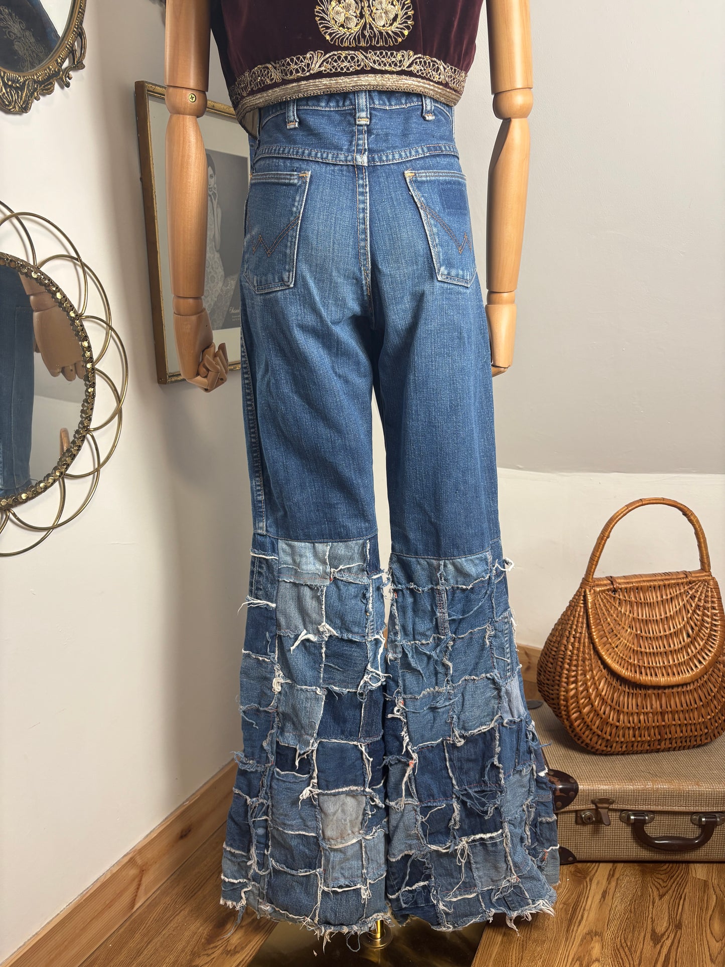 1970s Wrangler Windowpane Bellbottoms