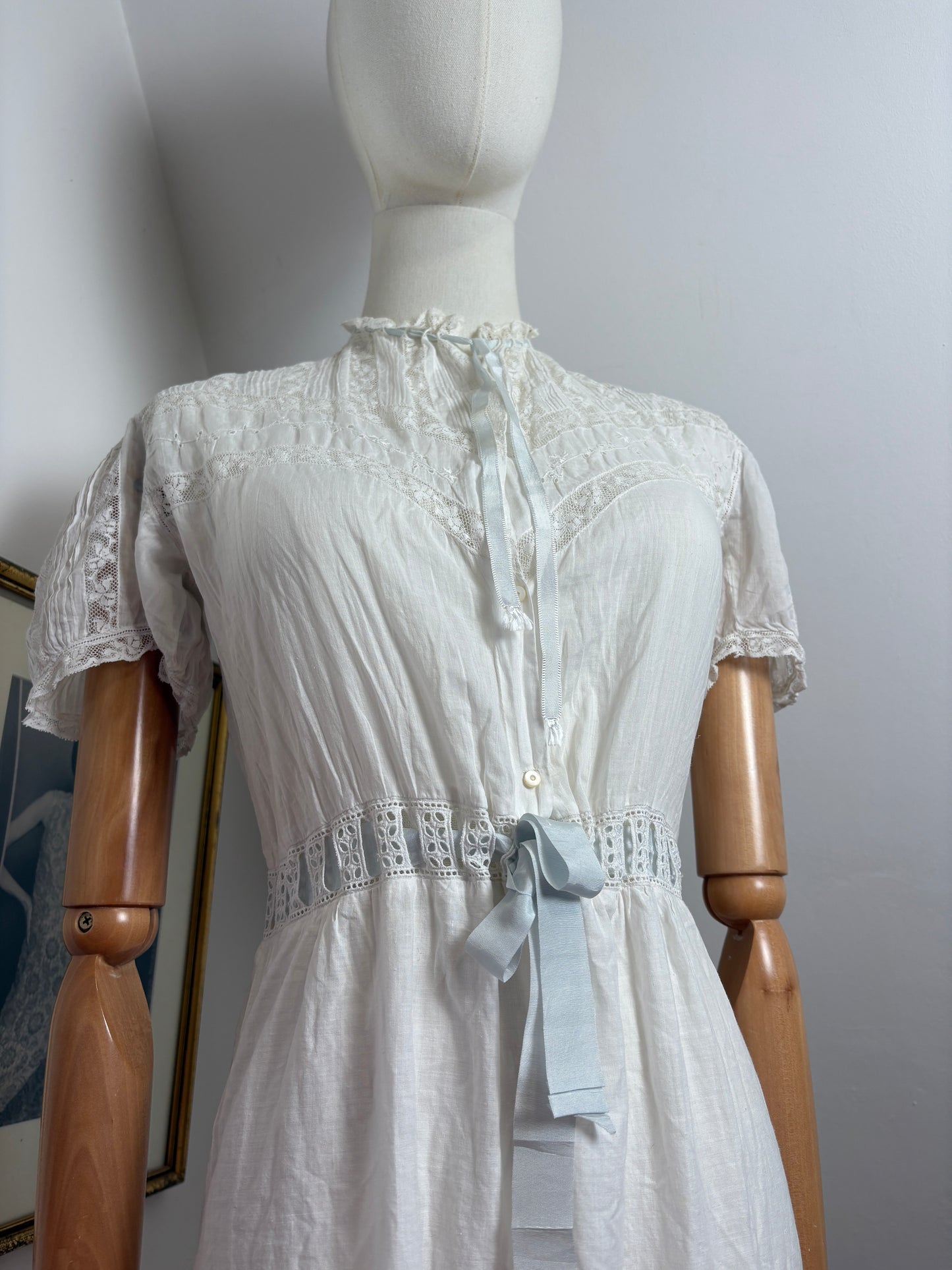 1910s Edwardian Cotton Dress