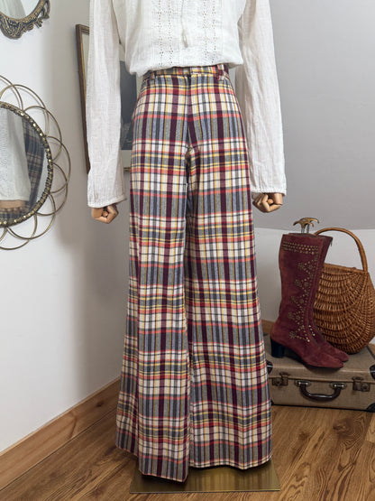 1970s Plaid Bellbottoms