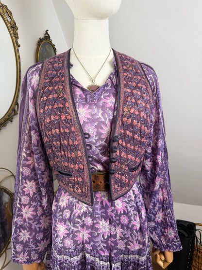 1970s ‘Phool’ Purple Blockprint Vest