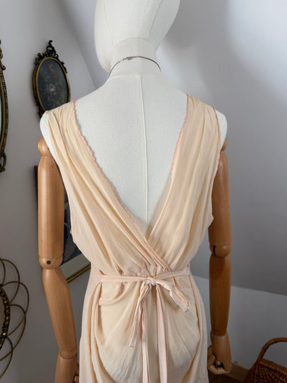 1930s Silk Embroidered Slip Dress