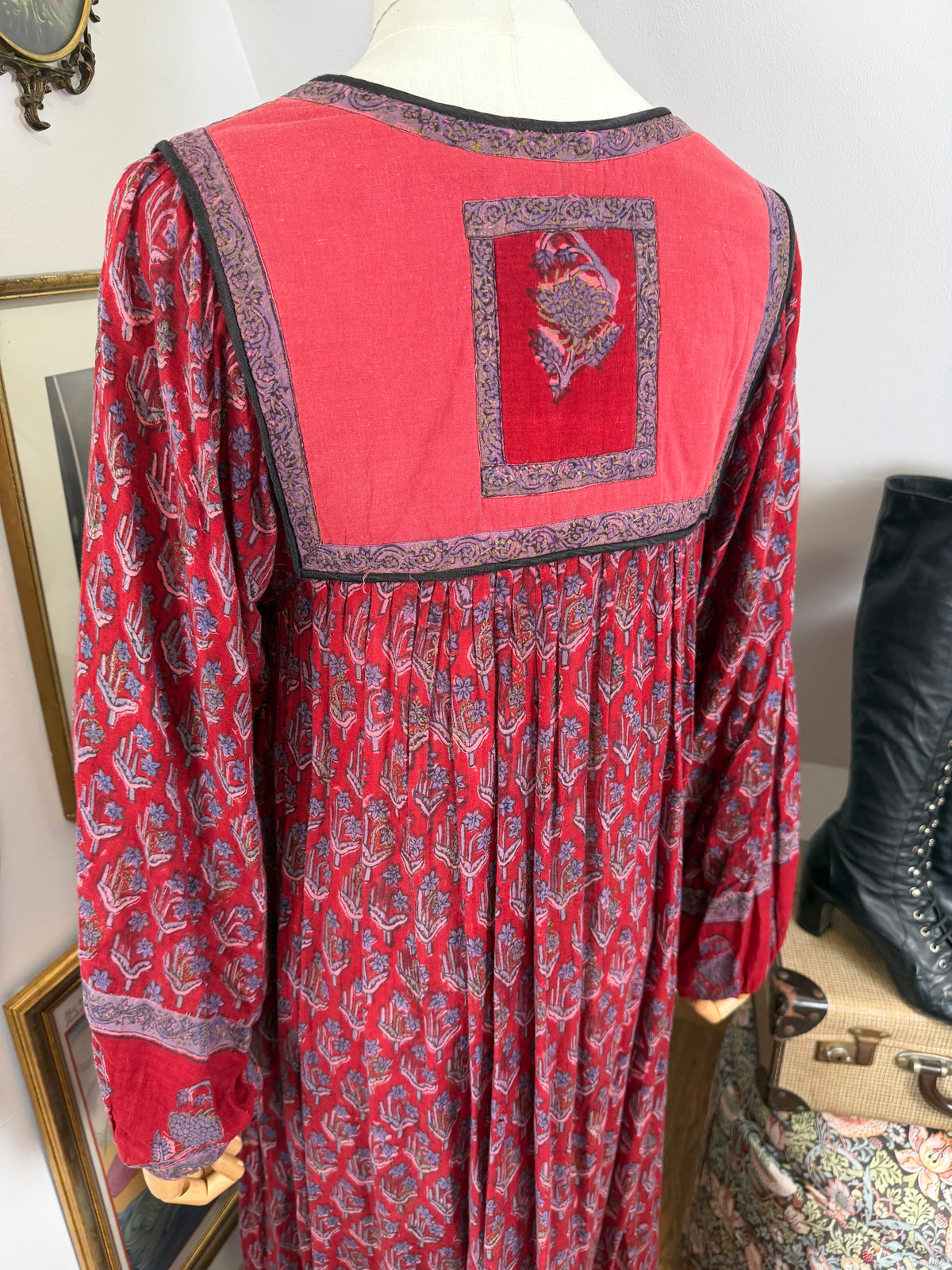 1970s Indian Cotton Maxi Dress