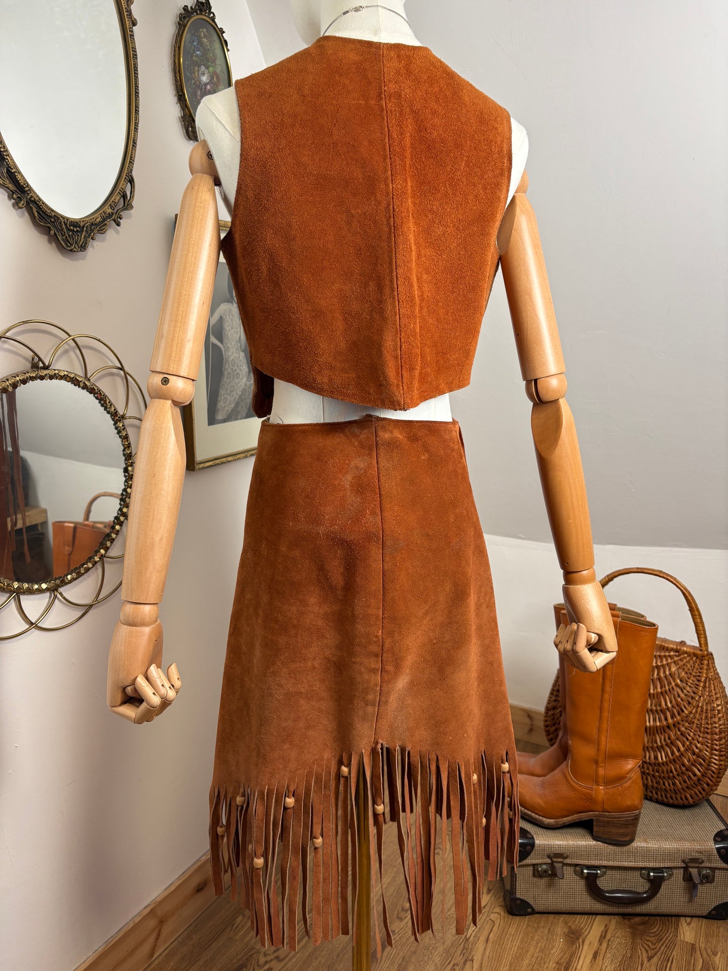 1960s Suede Fringe Set