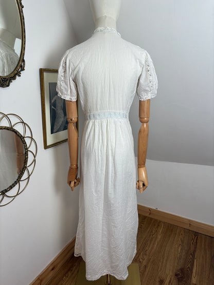 1910s Edwardian Cotton Dress