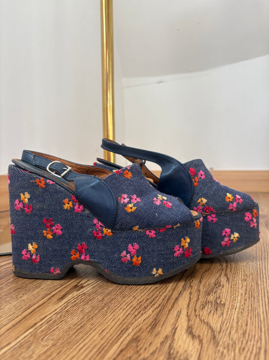 1970’s Floral Wedges