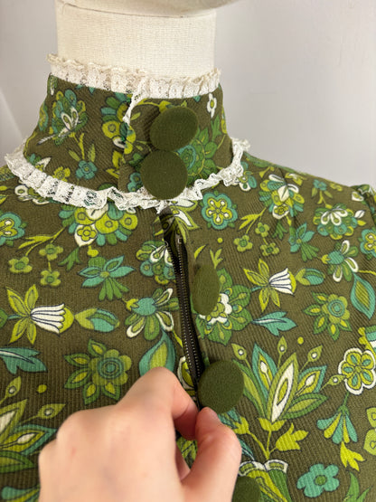 1960s Corduroy Mini Dress