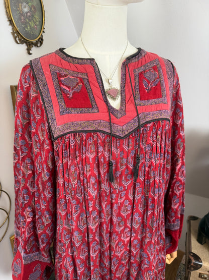 1970s Indian Cotton Maxi Dress
