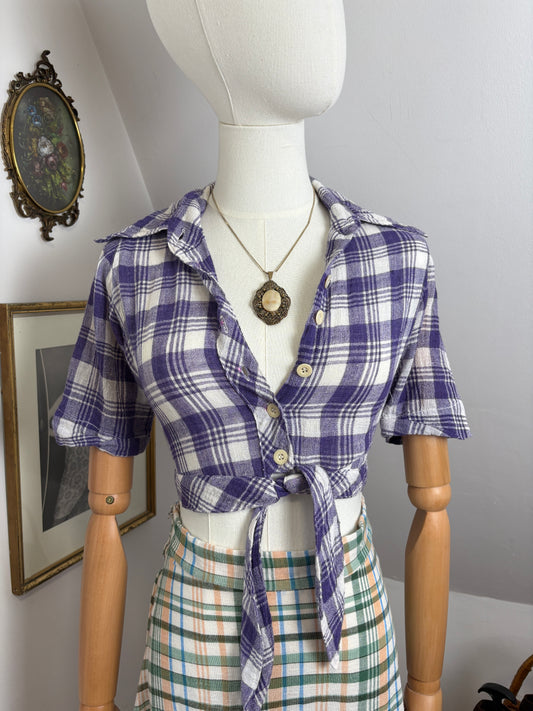 1970s Purple Cheesecloth Shirt