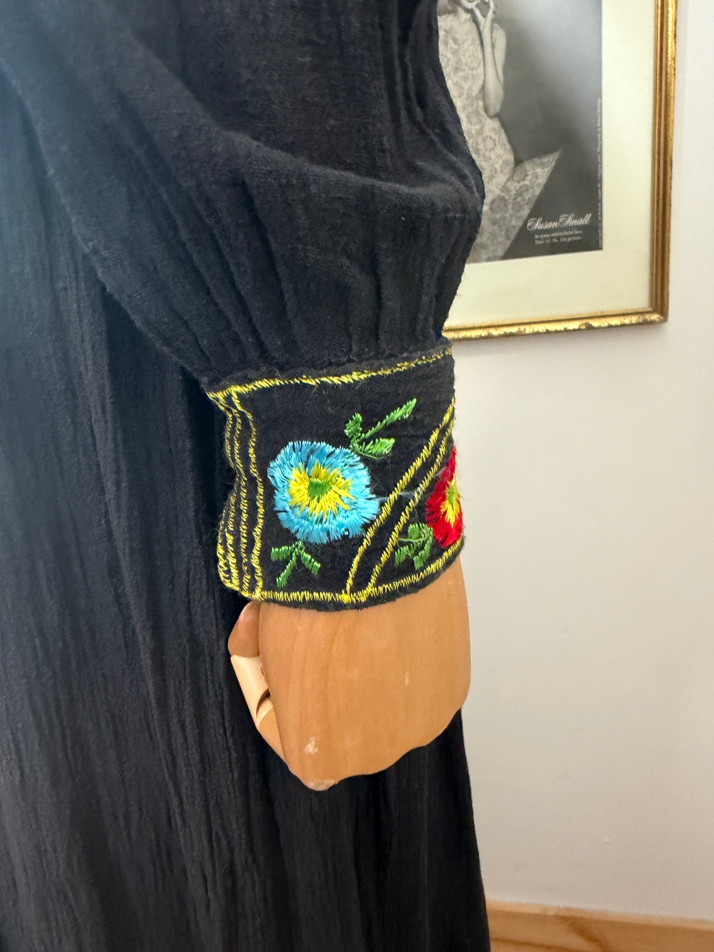 1960s Cheesecloth Embroidered Dress