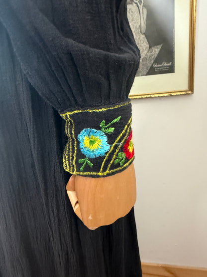 1960s Cheesecloth Embroidered Dress