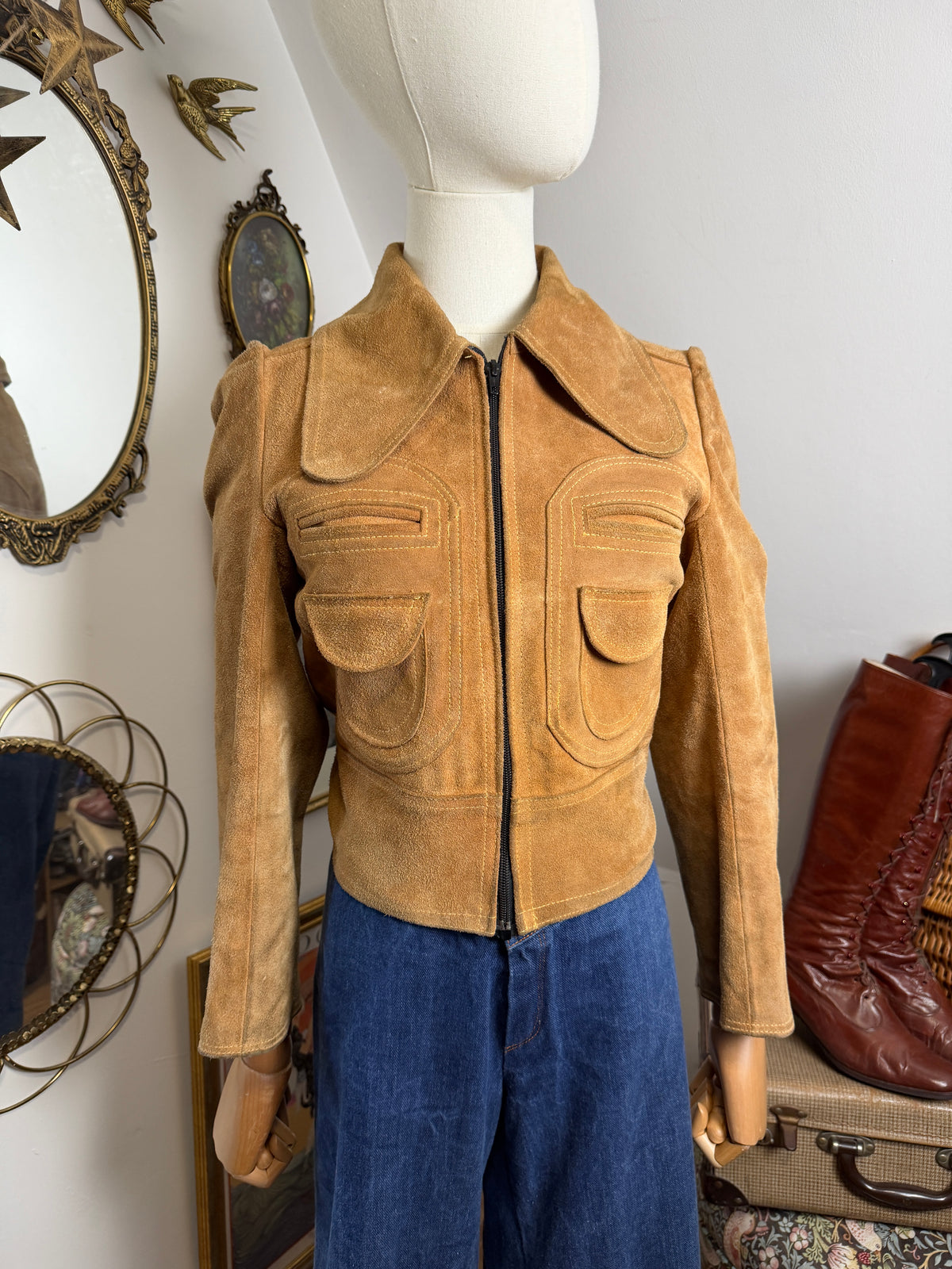 1960s Suede Cropped Jacket