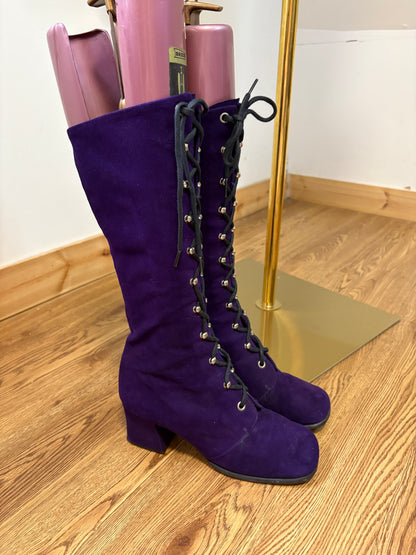 1970’s Purple Granny Boots