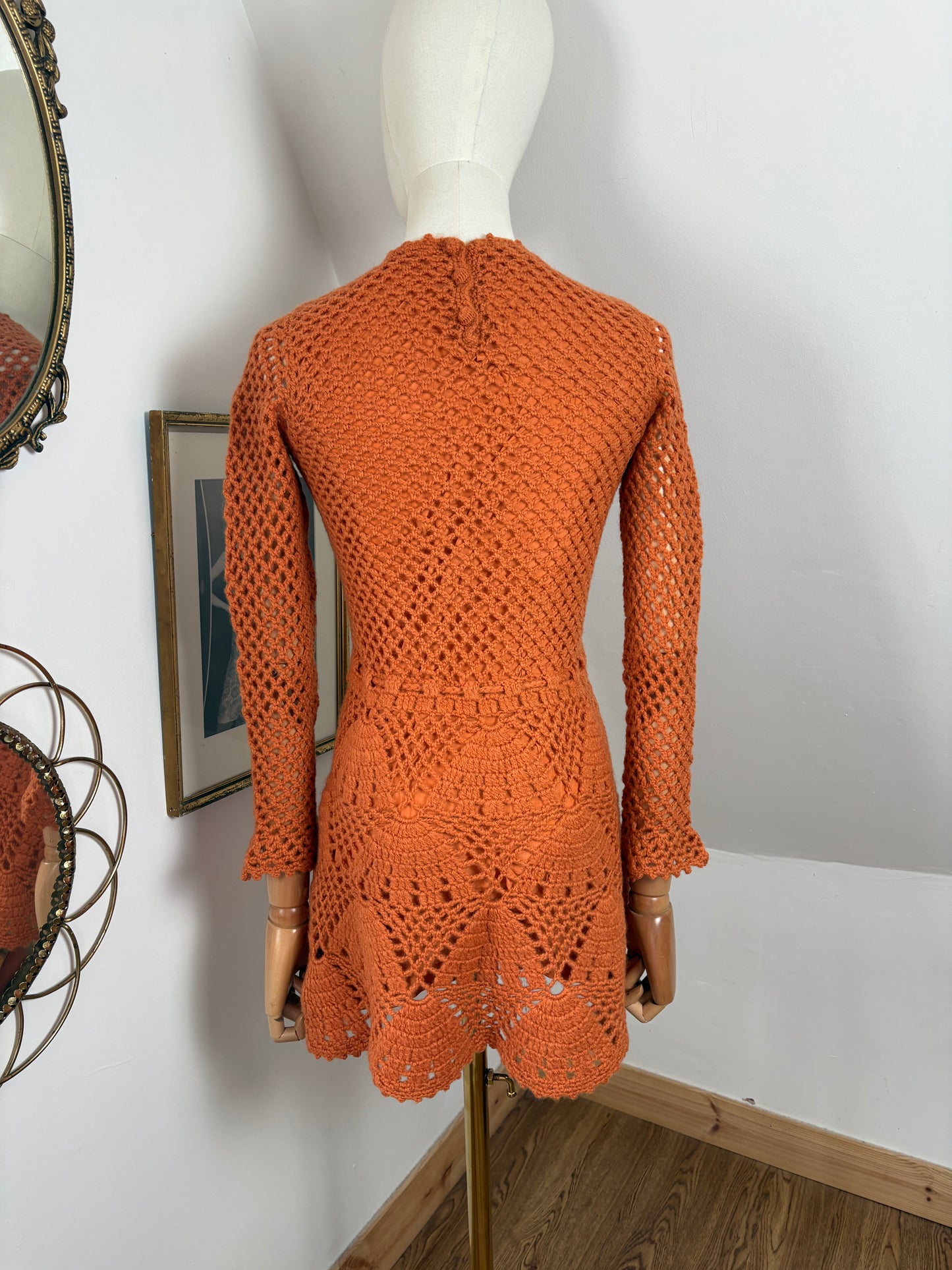 1960s Crochet Mini Dress